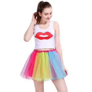 New Adults Tulle Tutu Skirt Dressup Party Costume Ballet Womens Girls Dance Wear  Rainbow_F  Kids