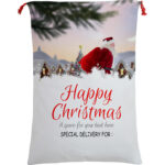 Large Christmas XMAS Hessian Santa Sack Stocking Bag Reindeer Children Gifts Bag  Santa On The Way