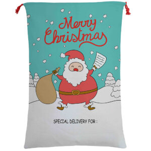 Large Christmas XMAS Hessian Santa Sack Stocking Bag Reindeer Children Gifts Bag  Cartoon Santa