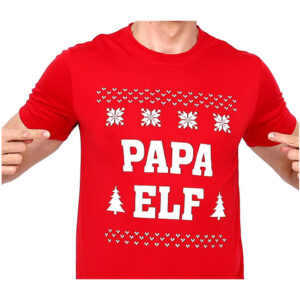 New Funny Adult Xmas Christmas T Shirt Tee Mens Womens 100% Cotton Jolly Ugly  Papa Elf  L