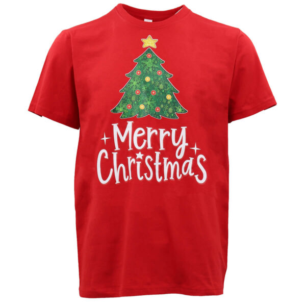 New Funny Adult Xmas Christmas T Shirt Tee Mens Womens 100% Cotton Jolly Ugly  Tree (Red) B  XS