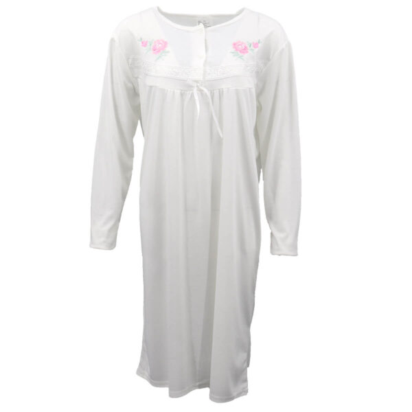 100% Cotton Women Nightie Night Gown Pajamas Pyjamas Winter Sleepwear PJs Dress  Light Pink  16