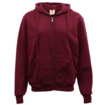 Adult Unisex Zip Plain Fleece Hoodie Hooded Jacket Mens Sweatshirt Jumper XS-8XL  Burgundy  XL