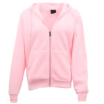 Adult Unisex Zip Plain Fleece Hoodie Hooded Jacket Mens Sweatshirt Jumper XS-8XL  Light Pink  S