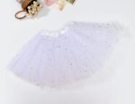 Sequin Tulle Tutu Skirt Ballet Kids Princess Dressup Party Baby Girls Dance Wear  White  Adults