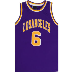 New Men's Basketball Jersey Sports T Shirt Tee Vest Tops Gym Chicago Los Angeles  Purple - Los Angeles 6  M