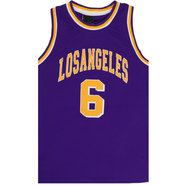 New Men's Basketball Jersey Sports T Shirt Tee Vest Tops Gym Chicago Los Angeles  Purple - Los Angeles 6  M