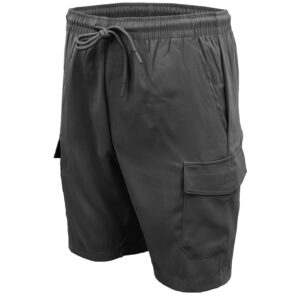 Men's Cargo Shorts 4 Pockets Cascual Work Trousers Active Pants Elastic Waist  Charcoal  S