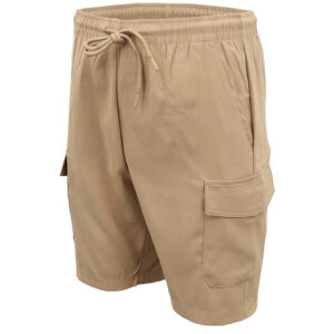 Men's Cargo Shorts 4 Pockets Cascual Work Trousers Active Pants Elastic Waist  Khaki  M