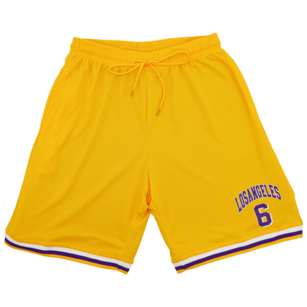 Men's Basketball Sports Shorts Gym Jogging Swim Board Boxing Sweat Casual Pants  Yellow - Los Angeles 6  S