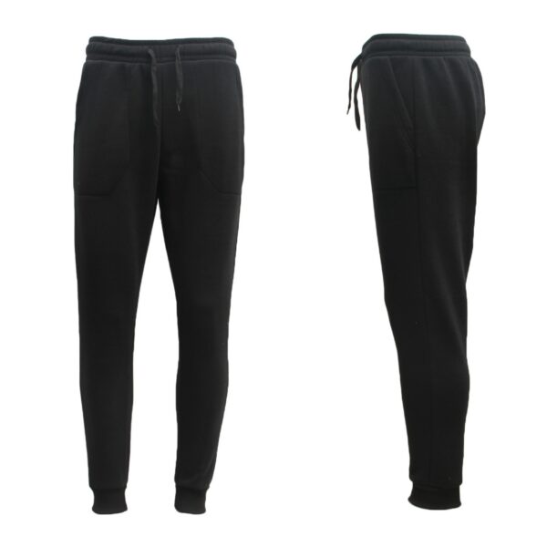 Mens Unisex Fleece Lined Sweat Track Pants Suit Casual Trackies Slim Cuff XS-6XL  Black  4XL