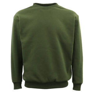 New Adult Unisex Plain Pullover Fleece Jumper Mens Long Sleeve Crew Neck Sweater  Olive  S