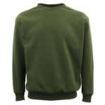 New Adult Unisex Plain Pullover Fleece Jumper Mens Long Sleeve Crew Neck Sweater  Olive  6XL