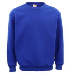 New Adult Unisex Plain Pullover Fleece Jumper Mens Long Sleeve Crew Neck Sweater  Royal Blue  S