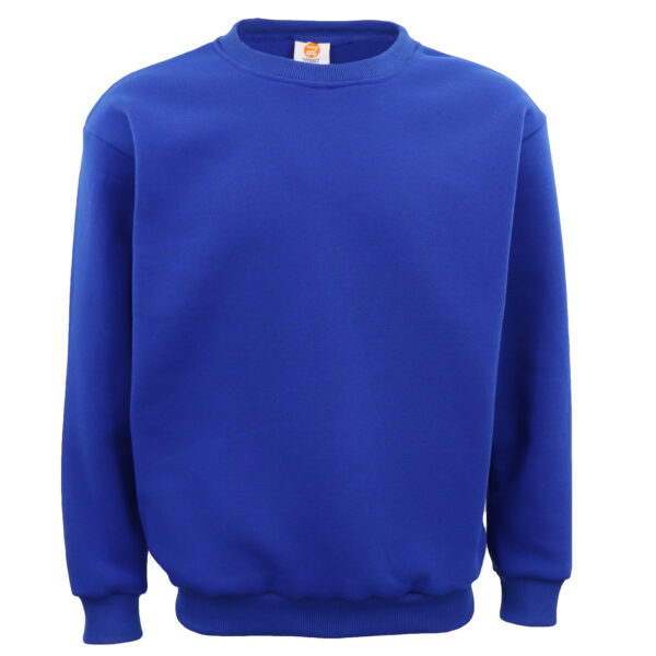 New Adult Unisex Plain Pullover Fleece Jumper Mens Long Sleeve Crew Neck Sweater  Royal Blue  3XL