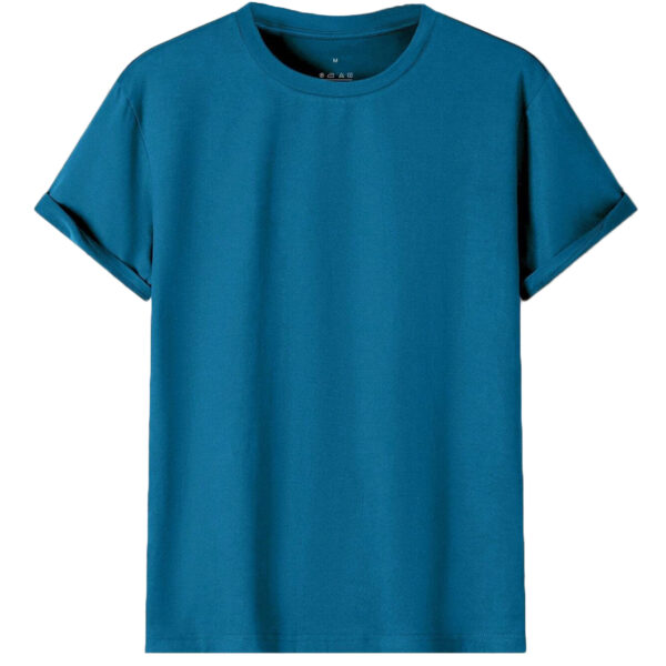 Adult 100% Cotton T-Shirt Unisex Men's Basic Plain Blank Crew Tee Tops Shirts  Aqua  S