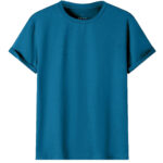 Adult 100% Cotton T-Shirt Unisex Men's Basic Plain Blank Crew Tee Tops Shirts  Aqua  M