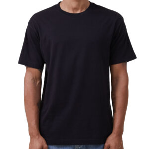 Adult 100% Cotton T-Shirt Unisex Men's Basic Plain Blank Crew Tee Tops Shirts  Black  2XL