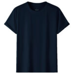 Adult 100% Cotton T-Shirt Unisex Men's Basic Plain Blank Crew Tee Tops Shirts  Navy  S