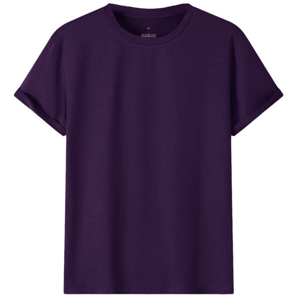 Adult 100% Cotton T-Shirt Unisex Men's Basic Plain Blank Crew Tee Tops Shirts  Purple  L