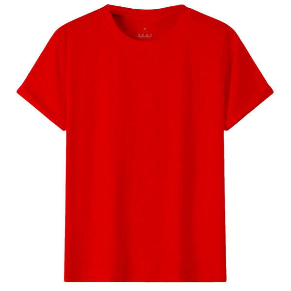 Adult 100% Cotton T-Shirt Unisex Men's Basic Plain Blank Crew Tee Tops Shirts  Red  S