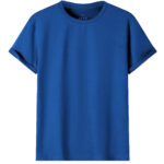 Adult 100% Cotton T-Shirt Unisex Men's Basic Plain Blank Crew Tee Tops Shirts  Royal Blue  S