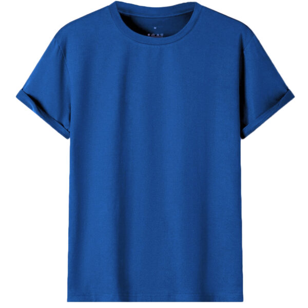 Adult 100% Cotton T-Shirt Unisex Men's Basic Plain Blank Crew Tee Tops Shirts  Royal Blue  L