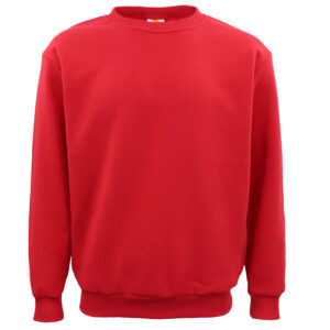 New Adult Unisex Plain Pullover Fleece Jumper Mens Long Sleeve Crew Neck Sweater  Red  S