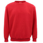 New Adult Unisex Plain Pullover Fleece Jumper Mens Long Sleeve Crew Neck Sweater  Red  M