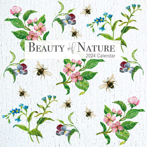 Beauty of Nature 2024 Square Wall Calendar 16 Month Floral Planner New Year Gift