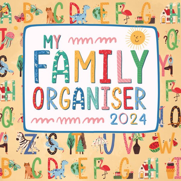 My Family Organiser Unicorn - 2024 Square Wall Calendar 16 Months School Planner