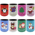 8x Christmas Stubby Stubbie Holders Beer Bottle Drink Can Cooler Santa Reindeer  H