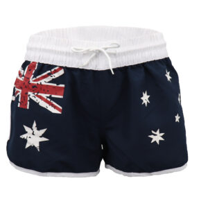 Ladies' Women's Board Shorts Australian Day Flag Gym Beach Aussie Swim Souvenir  Navy  16