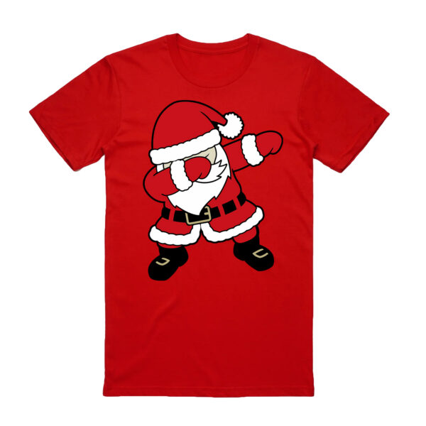 100% Cotton Christmas T-shirt Adult Unisex Tee Tops Funny Santa Party Custume  Dancing Santa (Red)  S