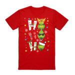 100% Cotton Christmas T-shirt Adult Unisex Tee Tops Funny Santa Party Custume  Shrek (Red)  S