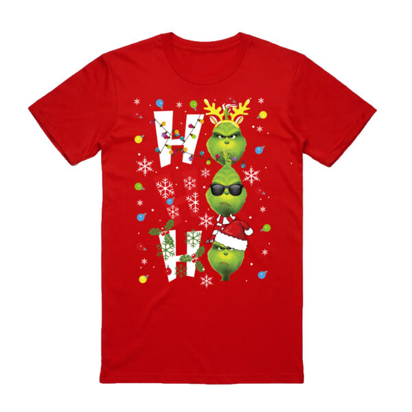 100% Cotton Christmas T-shirt Adult Unisex Tee Tops Funny Santa Party Custume  Shrek (Red)  S