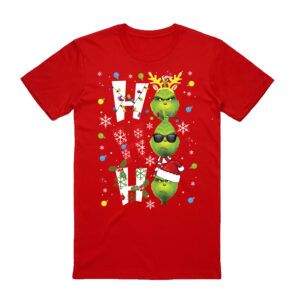 100% Cotton Christmas T-shirt Adult Unisex Tee Tops Funny Santa Party Custume  Shrek (Red)  M