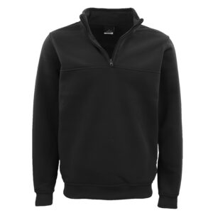 New Men's Unisex Adult Half-Zip Fleece Jumper Pullover Stand Collar Jacket Shirt  Black  XS