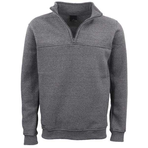 New Men's Unisex Adult Half-Zip Fleece Jumper Pullover Stand Collar Jacket Shirt  Dark Grey  XS