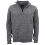 New Men's Unisex Adult Half-Zip Fleece Jumper Pullover Stand Collar Jacket Shirt  Dark Grey  S