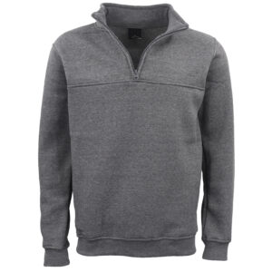 New Men's Unisex Adult Half-Zip Fleece Jumper Pullover Stand Collar Jacket Shirt  Dark Grey  M