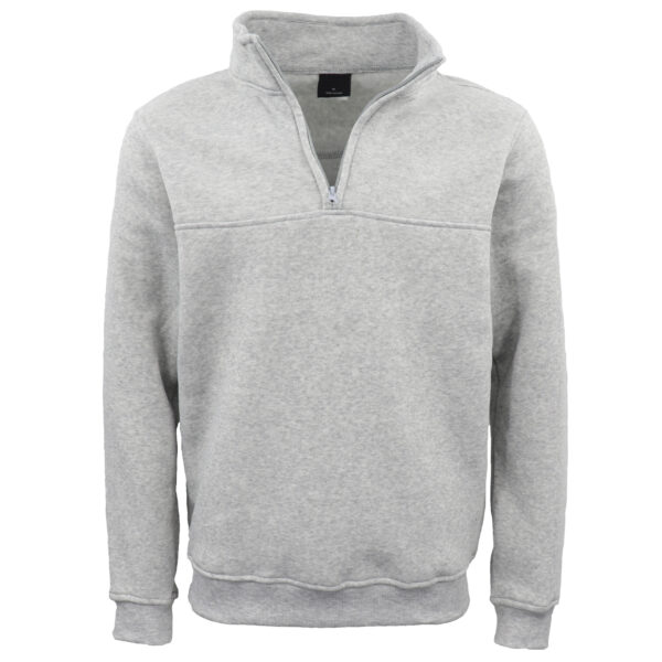 New Men's Unisex Adult Half-Zip Fleece Jumper Pullover Stand Collar Jacket Shirt  Light Grey  S