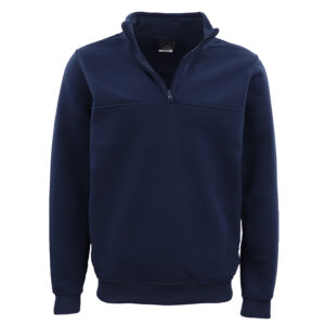 New Men's Unisex Adult Half-Zip Fleece Jumper Pullover Stand Collar Jacket Shirt  Navy  S