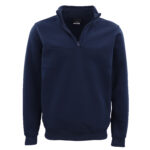 New Men's Unisex Adult Half-Zip Fleece Jumper Pullover Stand Collar Jacket Shirt  Navy  M