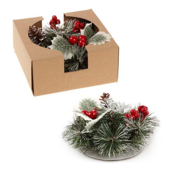 Christmas Floral Table Arrangements Red Berries Pine Cones Flowers Decorations  Small (Set of 2)