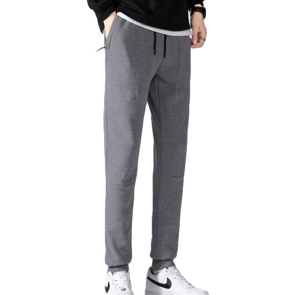 Men's Fleece Slim Trackpant Sport Joggers w Zipped Pockets Gym Casucal Trousers  Dark Grey  XS