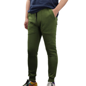 Men's Fleece Slim Trackpant Sport Joggers w Zipped Pockets Gym Casucal Trousers  Olive  XS