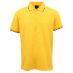 Men's Unisex Polo Shirts Basic Plain Breathable Tops Cotton Cascual Sport Shorts  Yellow  S