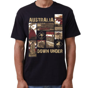 100% Cotton Australia Down Under Souvenir T-Shirt Unisex Adult Iconic Tee Top  Black  M