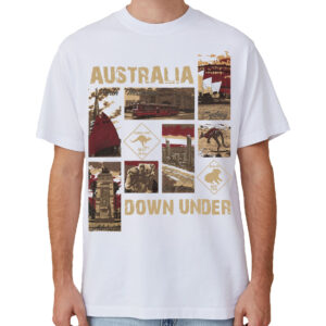 100% Cotton Australia Down Under Souvenir T-Shirt Unisex Adult Iconic Tee Top  White  3XL